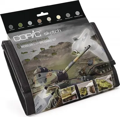 Produktbild von Copic Sketch Set Grafikmarker im Wallet - Camouflage - Nachfüllbar mit Copic Ink - 9Stk