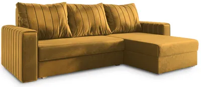 Produktbild von Masseno Ecksofa CARL mit Schlaffunktion L-Form, Sofa mit Bettkasten, Wohnzimmersofa, Couch, Soffa, Bettsofa, Couchgarnitur- Orange, KRONOS 01