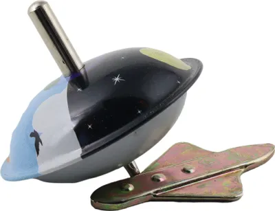 Produktbild von Blechspielzeug - Kreisel mit Rakete - Blechkreisel Modell 04