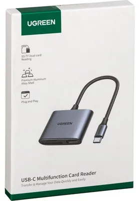 Produktbild von UGREEN USB-C to SD/TF + USB 2.0 Memory Card Reader