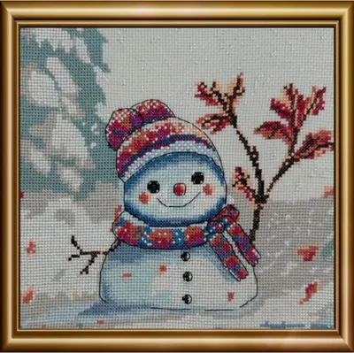 Zdjęcie produktu dla Zestaw do haftu krzyżykowego Aine "Niezdarna zima", wzór liczony, 20x20cm