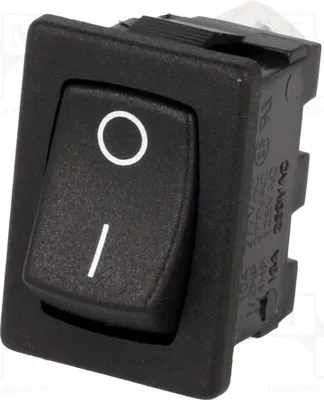 Obrázok produktu pre 1x Spínač ON-OFF: Pozícia 2, 10A/250VAC, 10A/28VDC, čierna. Chýba: H8600VBBB076W, pákový spínač
