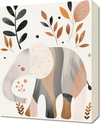 Produktbild von Leinwandbild Elefant stilisierte Illustration modern Serie Entspanne Klein 40x50cm