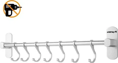 Image de Étagère suspendue en aluminium pour ustensiles de cuisine, sans perçage - 7 supports de tiroirs