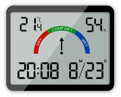 Obrázok produktu pre INF Nástenné digitálne hodiny s LCD displejom, teplotou, budíkom a tichým režimom čierna