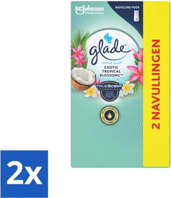 Image de Glade - Touch & Fresh - Fleurs tropicales exotiques - 2x 10 ml - Pack avantage - 2 pièces