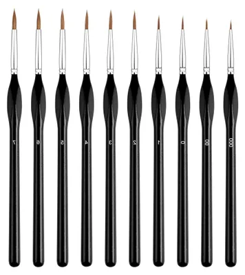 Produktbild von Pinselset für feine Details – 10 Miniaturpinsel für verschiedene Maltechniken