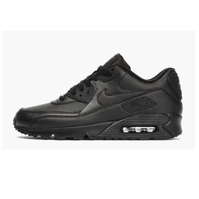 Produktbild von Nike Air Max 90 Leather Triple Black Sneaker schwarz 302519-001, Schuhgröße:45.5 EU