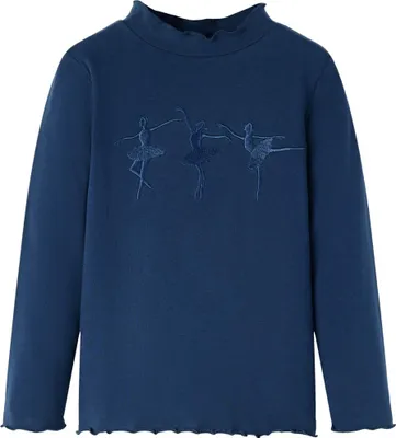 Produktbild von Kinder-Langarmshirt Marineblau 128