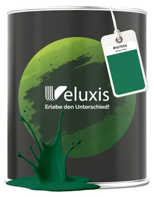 Produktbild von Wandfarbe Grün Dunkelgrün Matt Innenfarbe – Deckkraft Klasse 1, VOC-frei, Ohne Grundierung, Tropfarm – Wohnzimmer & Schlafzimmer – 2,5L – Veluxis (Deep Pine)