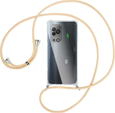 Produktbild von Handykette Backcover-Schutzhülle mit Band (Metall silberfarben) für Xiaomi Black Shark 5 Pro (6.67'') - Goldkordel