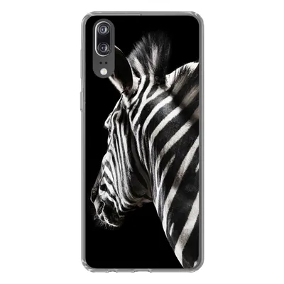 Produktbild von MuchoWow® Handyhülle Schutzhülle Hülle für Huawei P20 Zebra - Tier - Schwarz - Porträt Silikon Softcase Handy Hülle - Hardcover