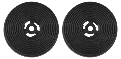 Two black circular filters are shown side-by-side against a white background.