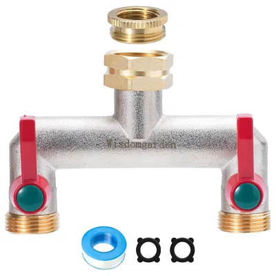 Immagine prodotto di Solidchoice - Distributore d'acqua a due uscite per tubo da giardino, con prolunghe