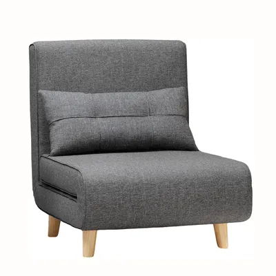 Produktbild von Bealife AR50 Klappsofa mit verstellbarer Rückenlehne | Schlaffunktion & Kissen | Platzsparend für kleine Wohnungen | 84x72x84 cm | Gelb/Dunkelgrau