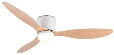 Obrázok produktu pre Stropný ventilátor, tichý jednosmerný motor, 6-stupňové nastavenie, drevený vzhľad, 52 palcov (132 cm)