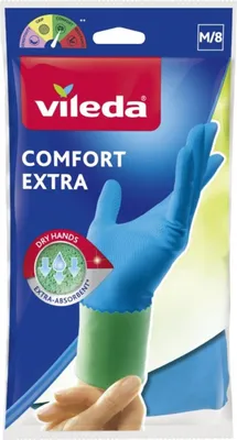 Obrázok produktu pre Vileda Confort Extra, Kuchynské rukavice, Modrá, Šedá, M, 1 kusov, CE, WEEE, Latex