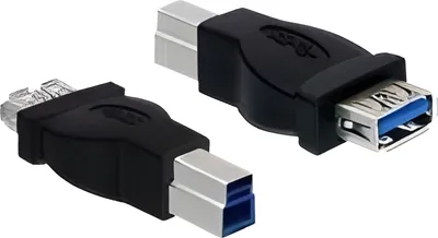 Zdjęcie produktu dla DeLOCK USB 3.0 Adapter, USB 3.0-B M, USB 3.0-A FM, Czarny