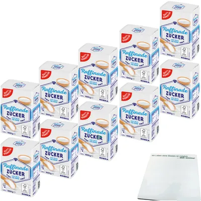 Produktbild von Gut & Günstig Raffinade Zucker leicht löslich feine Körnung VPE (10x1kg Packung) + usy Block