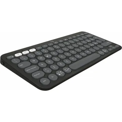 Produktbild von Logitech Pebble Keys 2 K380s, Mini, Kabellos, Bluetooth, Scherenschalter, QWERTY, Graphit