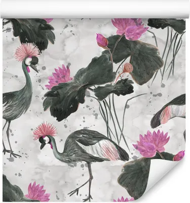 Produktbild von 10m VLIES TAPETE Rolle Vügel Blumen Blätter XXL