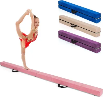 Obrázok produktu pre Skladacia kladina na gymnastiku, 210 cm, Velúr, ružová