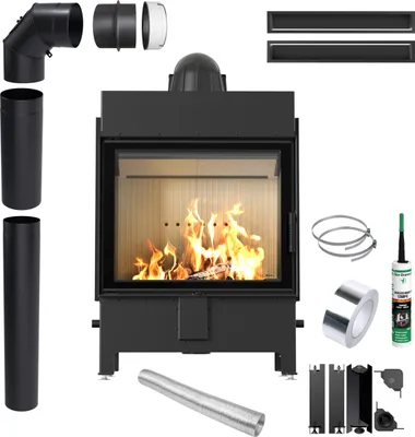 Produktbild von Kamineinsatz KRATKI LUCY 15 kW Ø200 ECO Rohrset Luft mit Schließung