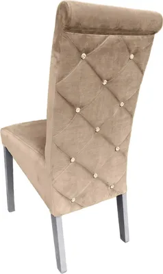Produktbild von Ares Meble Esszimmerstühl K6 - Esszimmerstuhl Holz - Küchenstühle, Essen Stuhl - Esstisch Stühle Glamour - Samt Beige - Weiß