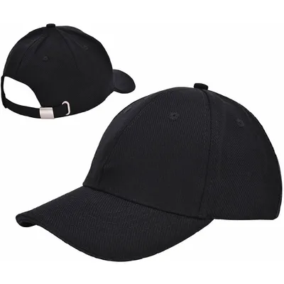 Produktbild von Benza Baseball Cap – Canvas-Baumwolle – 6 Panels – Metallschnalle – Schwarz