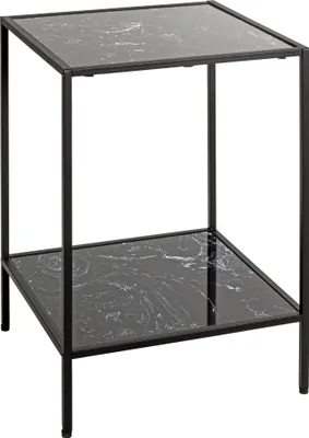 Produktbild von HAKU Beistelltisch schwarz - Kunstmarmor, Metall, B/H/T: 40x60x40 cm