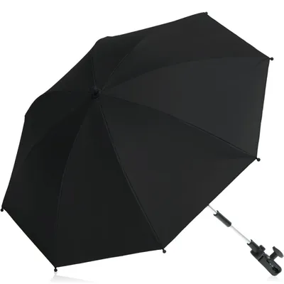 Produktbild von Fillikid Sonnenschirm für Kinderwagen Buggy und Jogger mit UV SCHUTZ 50+ Baby Kind Schirm Schwarz