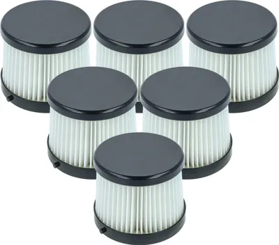 Produktbild von vhbw 6 Staubsaugerfilter kompatibel mit Dewalt DCV5011H, DCV501HB Staubsauger - HEPA-Filter Schwarz Weiß