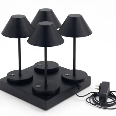 Produktbild von Set Mit 4 Tischlampen Und Ladeschale NAOMI h26cm