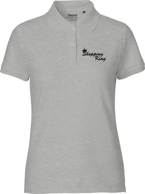 Produktbild von Huuraa Damen Polo Shirt Shopping King Krone XXL Sport Grey Bio Baumwolle Fairtrade Poloshirt Geschenkidee