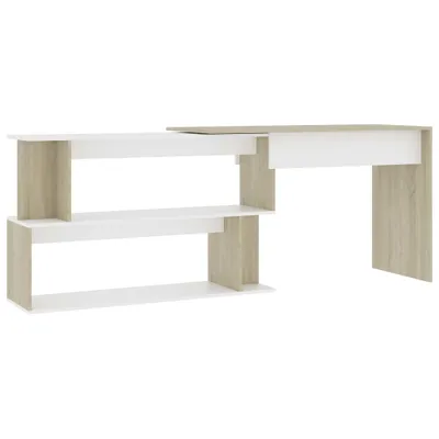 Obrázek produktu pro Rohový psací stůl bílý dub sonoma 200 x 50 x 76 cm dřevotříska