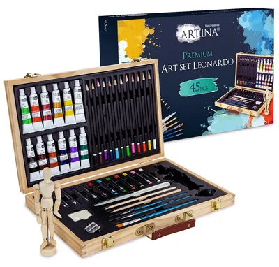 Produktbild von Artina 45tlg Malset Leonardo Malkoffer Set, 45tlg.