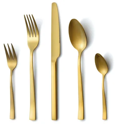 30-teiliges Goldbesteckset für 6 Personen, matt gold, spülmaschinengeeignet