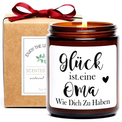 Obrázek produktu pro Vonná svíčka pro babičku, santalové dřevo a růže, 220g, sójová vosk, nápad na dárek