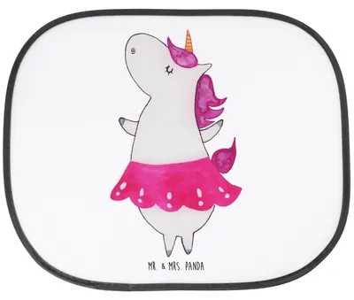 Produktbild von Mr. & Mrs. Panda Sonnenblende Auto Einhorn Ballerina - Weiß - Geschenk, Sonnenschutz Seitenscheibe, Fürs, Wohnung, Geburtstag, für Autoscheiben, Fenster, Unicorn