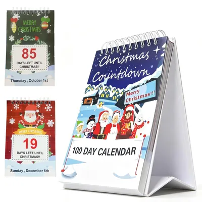Imagen del producto de Calendario de cuenta regresiva para Navidad 2026, con 100 días, que incluye los días de la semana, ideal para usar en casa