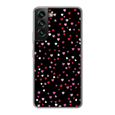 Produktbild von MuchoWow® Handyhülle Schutzhülle Hülle für Samsung Galaxy S22 Eine Illustration mit Herzen auf einem schwarzen Hintergrund Silikon Softcase Handy Hülle - Mobiltelefonhülle