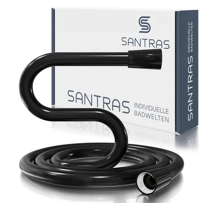 Produktbild von SANTRAS® Duschschlauch aus Kunststoff 1/2" in Schwarz - 1,50 m Brauseschlauch