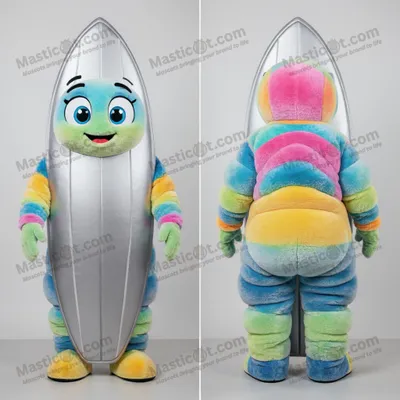 Image de Mascotte MASTICOT surfboard argentée brillante
