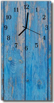 Immagine prodotto di Orologio da parete Tulup in vetro, per cucina, vetro vero, 30x60 cm, legno, blu