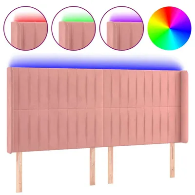 Produktbild von vidaXL LED Kopfteil Rosa 183x16x118/128 cm Samt