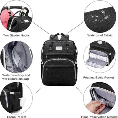 Produktbild von Baby-Luiertas-Rugzak - große Tasche für Babyartikel, große Kapazität