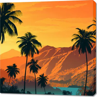 Produktbild von Bild 90x90cm Sonnenuntergang auf den Inseln