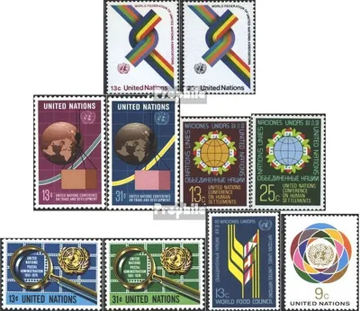 Produktbild von Briefmarken UNO - New York 1976 Mi 293-294,295-296,297-298, 299-300,301,302 (kompl.Ausg.) postfrisch Freimarken