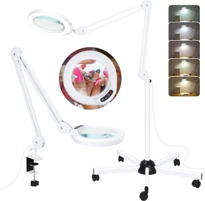 Obrázok produktu pre Lupa so svetlom LED 10x 2200lm stojaca, nastaviteľná, 5 režimov koliesok.