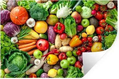 Produktbild von MuchoWow® Wandtattoo Wandsticker Wandaufkleber Obst - Gemüse - Apfel 90x60 cm Selbstklebend und Repositionierbar - Aufkleber